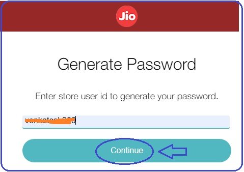 enter user id and continue