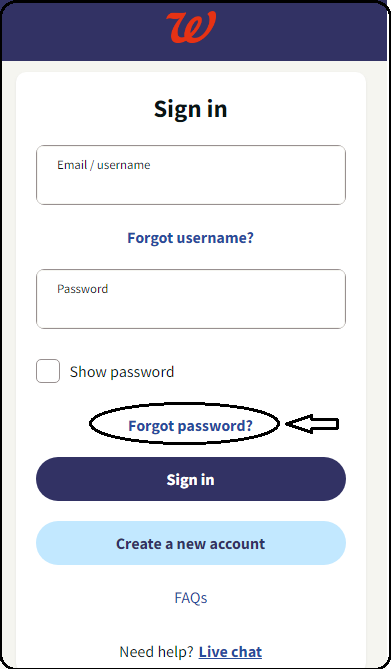 walgreens forgot password