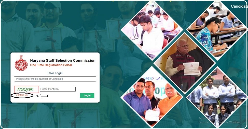 Haryana One Time Registration of contact us