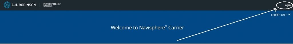 NaviSphere Carrier Login page