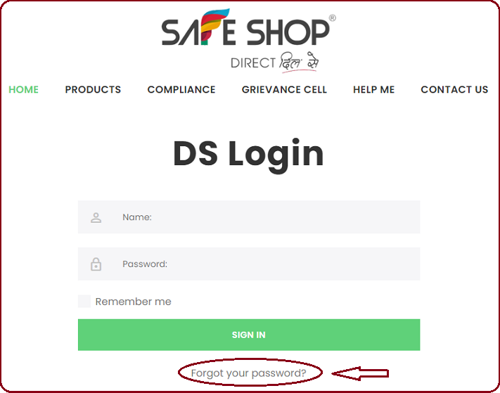 DS Safe Shop Login
